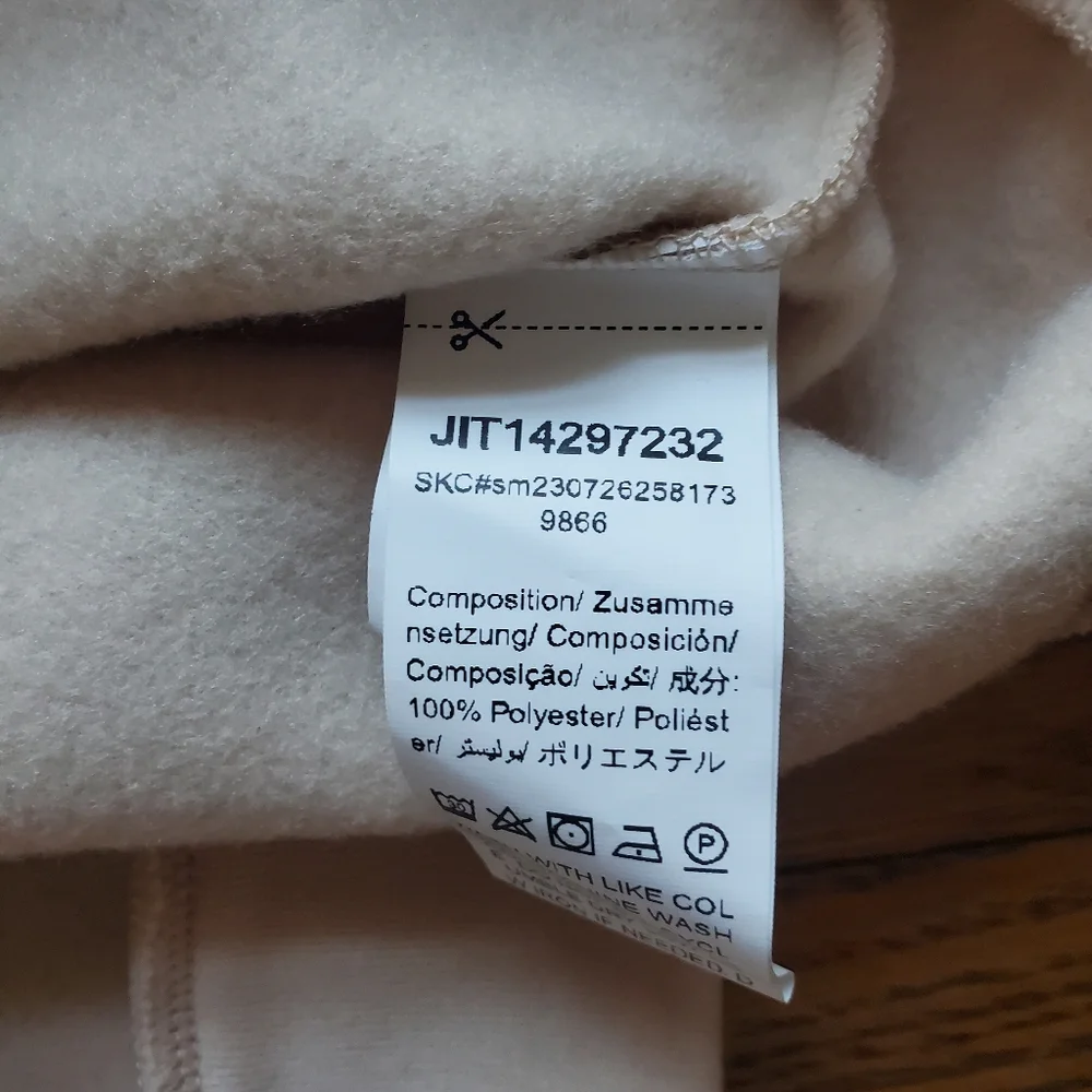 SHEIN Mens Beige Colorblock Long Sleeve Sweatshirt‎ Size 2XL